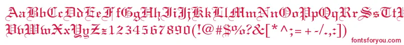 フォントLinotextstd – 白い背景に赤い文字