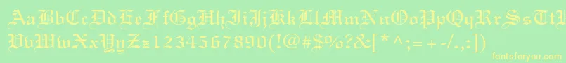 フォントLinotextstd – 黄色の文字が緑の背景にあります