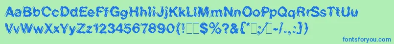 ShatterLetPlain.1.0-Schriftart – Blaue Schriften auf grünem Hintergrund
