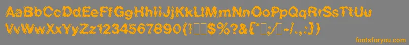 Weitere Informationen zur ShatterLetPlain.1.0-Schriftart ShatterLetPlain.1.0-Schriftart – Orangefarbene Schriften auf grauem Hintergrund