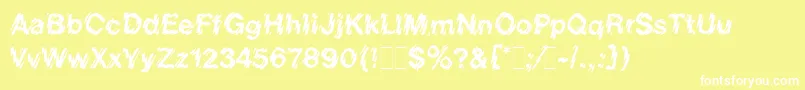 ShatterLetPlain.1.0 Font – White Fonts on Yellow Background