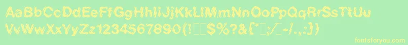 Шрифт ShatterLetPlain.1.0 – жёлтые шрифты на зелёном фоне