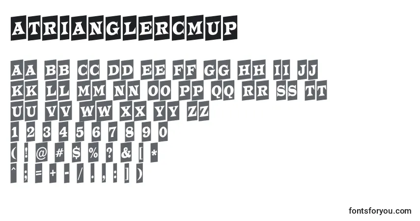 Czcionka ATrianglercmup – alfabet, cyfry, specjalne znaki