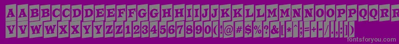 フォントATrianglercmup – 紫の背景に灰色の文字