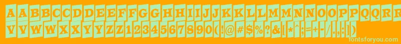 Czcionka ATrianglercmup – zielone czcionki na pomarańczowym tle