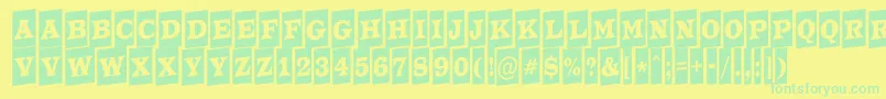 ATrianglercmup Font – Green Fonts on Yellow Background