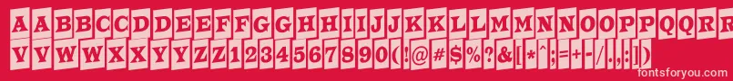 Fonte ATrianglercmup – fontes rosa em um fundo vermelho