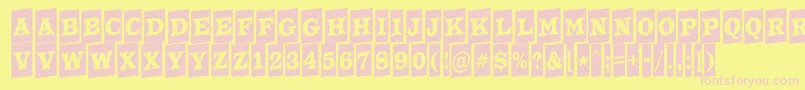 Fonte ATrianglercmup – fontes rosa em um fundo amarelo