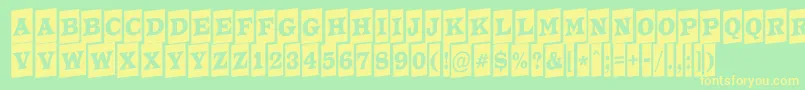 ATrianglercmup Font – Yellow Fonts on Green Background