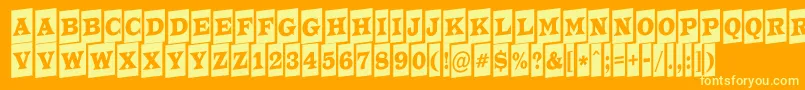 Шрифт ATrianglercmup – жёлтые шрифты на оранжевом фоне