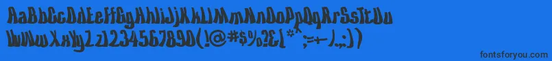 KissTheSky-Schriftart – Schwarze Schriften auf blauem Hintergrund