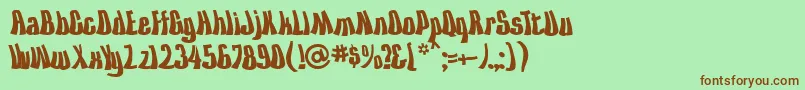 KissTheSky Font – Brown Fonts on Green Background