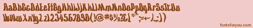 KissTheSky Font – Brown Fonts on Pink Background