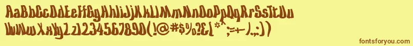 KissTheSky Font – Brown Fonts on Yellow Background