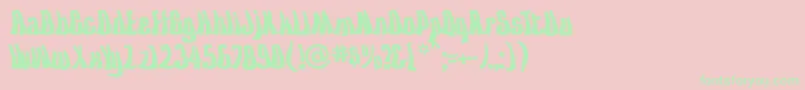 KissTheSky Font – Green Fonts on Pink Background