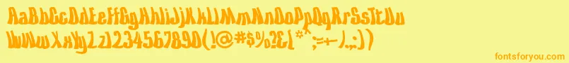 KissTheSky Font – Orange Fonts on Yellow Background