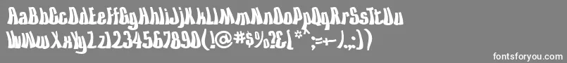 フォントKissTheSky – 灰色の背景に白い文字