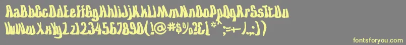 KissTheSky Font – Yellow Fonts on Gray Background