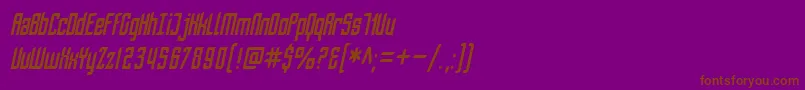 Fonte SfPiezolectricCondensedOblique – fontes marrons em um fundo roxo