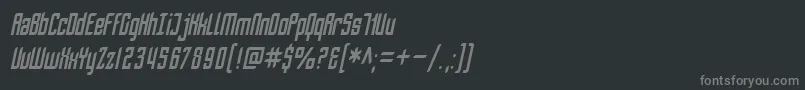 フォントSfPiezolectricCondensedOblique – 黒い背景に灰色の文字