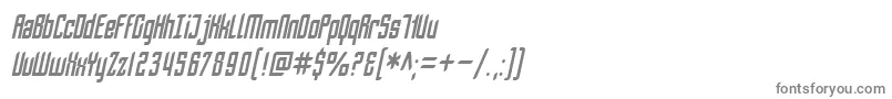 フォントSfPiezolectricCondensedOblique – 白い背景に灰色の文字