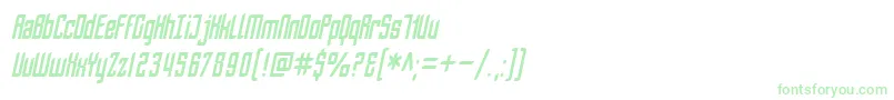 フォントSfPiezolectricCondensedOblique – 白い背景に緑のフォント