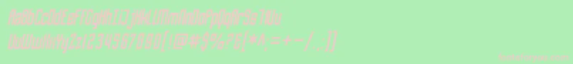 フォントSfPiezolectricCondensedOblique – 緑の背景にピンクのフォント