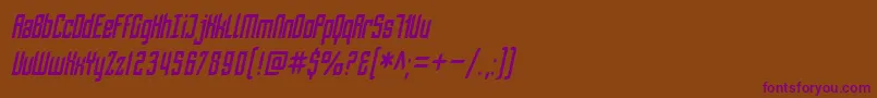 Шрифт SfPiezolectricCondensedOblique – фиолетовые шрифты на коричневом фоне