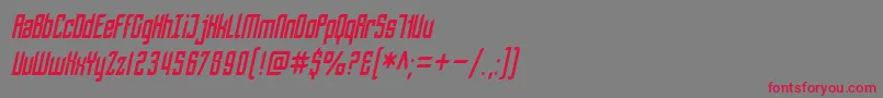 フォントSfPiezolectricCondensedOblique – 赤い文字の灰色の背景