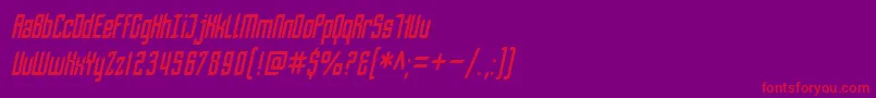 フォントSfPiezolectricCondensedOblique – 紫の背景に赤い文字