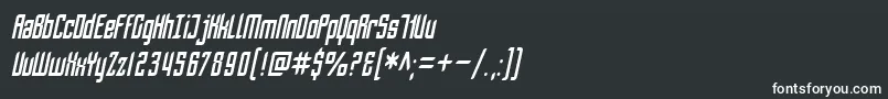 SfPiezolectricCondensedOblique Font – White Fonts on Black Background