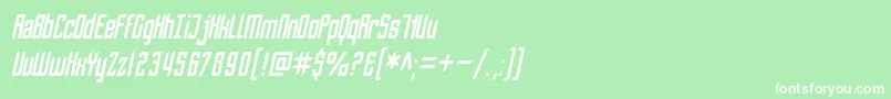 フォントSfPiezolectricCondensedOblique – 緑の背景に白い文字