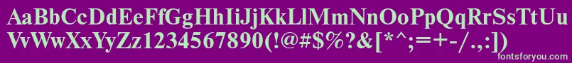 Nwt75C Font – Green Fonts on Purple Background