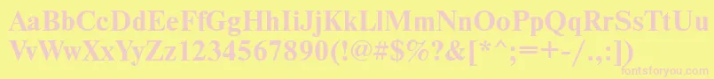 Nwt75C-Schriftart – Rosa Schriften auf gelbem Hintergrund