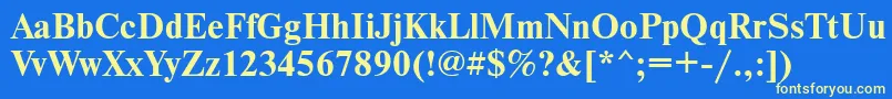 Nwt75C Font – Yellow Fonts on Blue Background