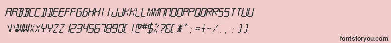 fuente SfDigitalReadoutHeavyOblique – Fuentes Negras Sobre Fondo Rosa