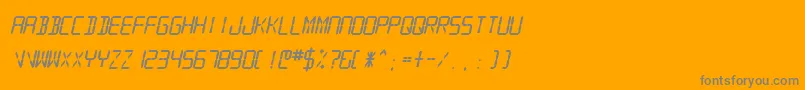 Шрифт SfDigitalReadoutHeavyOblique – серые шрифты на оранжевом фоне