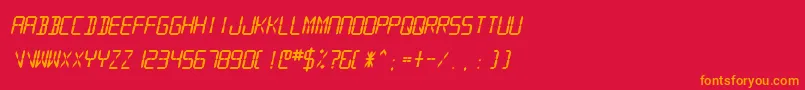 SfDigitalReadoutHeavyOblique Font – Orange Fonts on Red Background