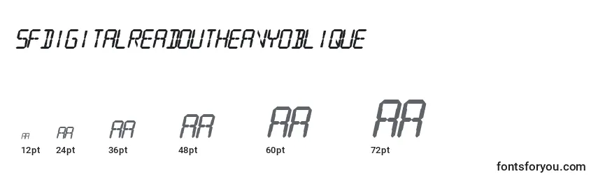 Размеры шрифта SfDigitalReadoutHeavyOblique