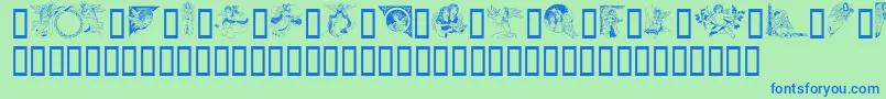 フォントGeAngelsIii – 青い文字は緑の背景です。
