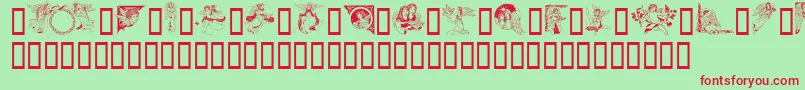GeAngelsIii Font – Red Fonts on Green Background
