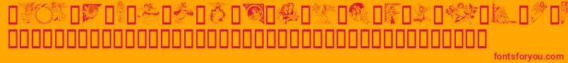 フォントGeAngelsIii – オレンジの背景に赤い文字
