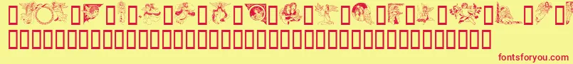 フォントGeAngelsIii – 赤い文字の黄色い背景