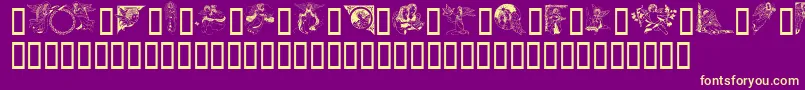 Подробнее о шрифте GeAngelsIii Шрифт GeAngelsIii – жёлтые шрифты на фиолетовом фоне
