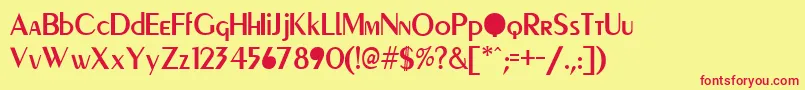 PeignotCyrillic Font – Red Fonts on Yellow Background