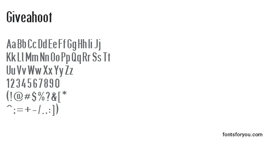 Schriftart Giveahoot – Alphabet, Zahlen, spezielle Symbole