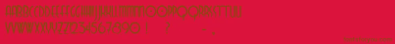 フォントOdyssey – 赤い背景に茶色の文字