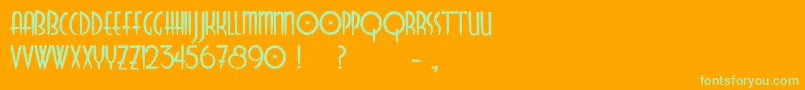 Odyssey Font – Green Fonts on Orange Background