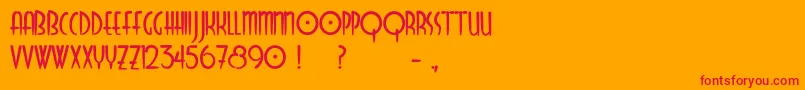Odyssey Font – Red Fonts on Orange Background