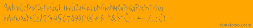 Scarface-Schriftart – Graue Schriften auf orangefarbenem Hintergrund